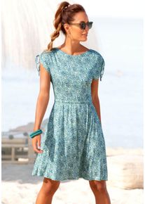 Vivance Dames Jersey jurk in groen geprint ,maat 38, Witt, 100% Viscose