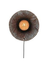 Good & Mojo Wandleuchte , Naturfarben, Schwarz , 12x44x44 cm , LED-Leuchtmittel austauschbar , Lampen & Leuchten, Innenbeleuchtung, Spots & Strahler, Wandstrahler