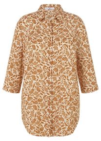 Emilia Lay - Long-Bluse mit 3/4-Arm, beige, Gr. 56, Viskose