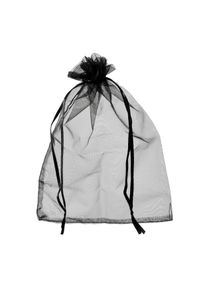 50 Organza bags with satin ribbon-drawstring black | 100 x 150 mm