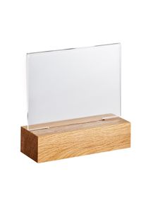 1 Acrylic sign holder with wood base Oak | A7 | landscape, acrylic (PMMA)