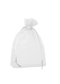 50 Organza bags with satin ribbon-drawstring white | 90 x 120 mm
