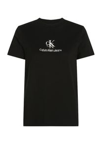 Calvin Klein Jeans Dames Shirt 'SHADOW' lichtbeige / zwart / wit XXS