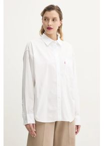 Levi's camasa din bumbac HARLIE NEW BF SHIRT femei, culoarea alb, cu guler clasic, relaxed, 001HM