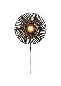 Good & Mojo Wandleuchte , Schwarz , Naturmaterialien , Holz , rund , 12 cm , LED-Leuchtmittel austauschbar , Lampen & Leuchten, Innenbeleuchtung, Spots & Strahler, Wandstrahler