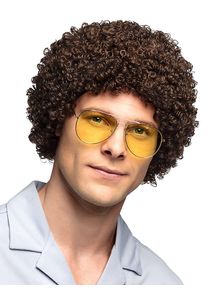 80er Afro Perücke braun