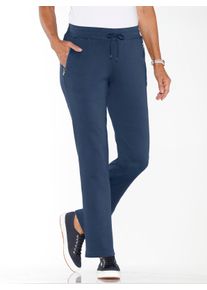 Dames Jerseybroek met bindceintuur in donkerblauw ,maat 22, WITT, 100% Katoen