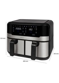 PROFI COOK ProfiCook PC-FR 1242 H Doppel-Heißluft-Fritteuse 2x4,5 Liter 9 Programme schwarz Edelstahl