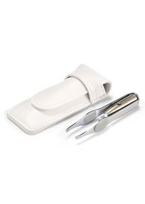 Pinzette mit LED-Licht - Tchibo - Silber - Leder