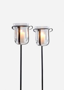 Gartenstecker mit Kerzenglas (2er Pack) - schwarz - Größe Onesize - bonprix