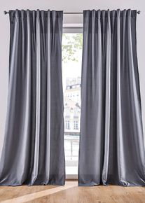 Vorh&auml;nge aus Microfaser (2er Pack), grau, Gr&ouml;&szlig;e 145x140 cm, Microfaser, bonprix