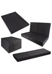 CloudComfort Basic saltea dublă pliabilă pentru oaspeți 140 x 195 cm poate fi utilizată ca pat simplu, pat dublu și scaun