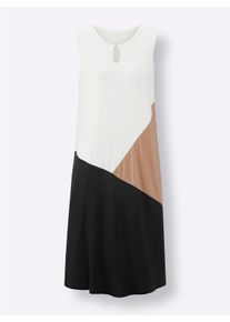 feel good Dames Zomerjurk in wit/zwart ,maat 36/38, Witt, 95% Viscose, 5% Elastan