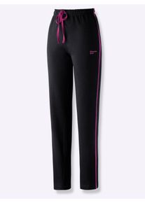 Dames Vrijetijdsbroek met opgeruwde binnenzijde in zwart/pink ,maat 36/38, Witt, 100% Katoen