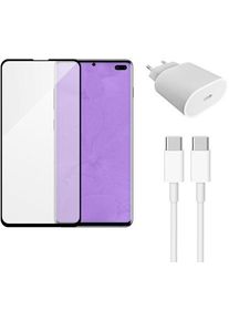 Caricatore rapido (20W) & cavo (USB-C) & pellicola protettiva | Samsung Galaxy S10
