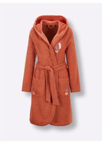 feel good Dames Badjas in papaya ,maat 36/38, Witt, 100% Katoen