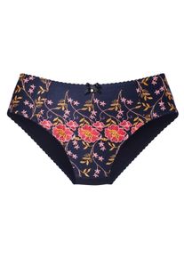 Nuance Dames Slip in marine/neon ,maat 36/38, Witt, 80% Polyamide, 10% Elastan, 10% Viscose