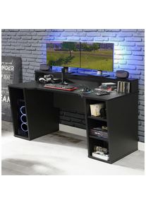 Mid.you Gamingtisch , Schwarz , Metall, Kunststoff, Holzwerkstoff , rechteckig , 72x91x160 cm , Büromöbel, Schreibtische, Schreibtische