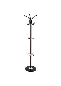 Xxxl Garderobenständer , Chromfarben, Dunkelbraun , Metall, Stein , 37x171x37 cm , integrierter Schirmständer , Garderobe, Garderobenständer