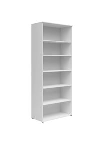 CARRYHOME Regal , Weiß , Holzwerkstoff , 5 Fächer , 80x195x40 cm , FSC MIX , Typenauswahl, Beimöbel erhältlich, stehend , Wohnzimmer, Regale,