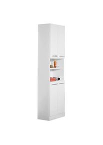 CARRYHOME Hochschrank , Weiß , Holzwerkstoff , 3 Fächer , 50x195.5x33 cm , Made in Germany , stehend , Badezimmer, Badmöbel, Hochschränke