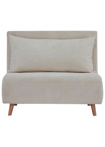 Mid.you Schlafsessel , Creme , Textil , Kiefer , vollmassiv, Sperrholz , 102x82x91 cm , Liegefunktion , Wohnzimmer, Sofas & Couches, Schlafsofas,