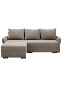 Ti`me Ti'me Ecksofa , Grau , Textil , Füllung: Schaumstoff , Ottomane rechts, seitenverkehrt montierbar, L-Form , 223x148 cm , Rücken echt , Wohnzimmer,