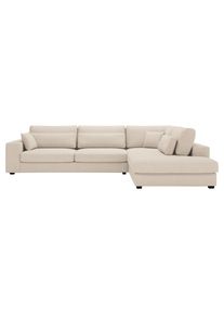 CARRYHOME Ecksofa , Creme , Textil , Füllung: Schaumstoff,Schaumstoff,Schaumstoff , Ottomane rechts, L-Form , 314x250 cm , Stoffauswahl,