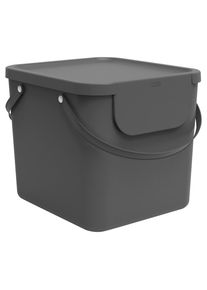 Rotho Abfallsammler , Anthrazit , Kunststoff , 40 l , 40x35.5x34 cm , Blauer Engel, Reach, DIN EN ISO 9001 , Küchen, Küchenausstattung, Abfallsysteme