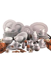Creatable Kombiservice , Weiß , Keramik , 60-teilig , 200 ml,200 ml,400 ml , 40x32x59 cm , Geschirr, Geschirrsets, Kombiservice