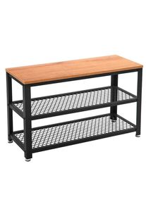 Boxxx Schuhregal , Schwarz, Hellbraun , Metall, Holzwerkstoff , 73x45x30 cm , stehend , Garderobe, Schuhaufbewahrung, Schuhregale