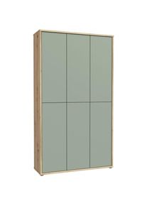 Xora Schuhschrank , Salbeigrün, Eiche Artisan , Holzwerkstoff , 16 Fächer , 109.2x191.9x34.9 cm , Typenauswahl, stehend , Holzmöbel, Garderobe Holz,