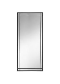 Mid.you Wandspiegel , Schwarz , Metall, Glas, Holzwerkstoff , rechteckig , 70x160x2.5 cm , Garderobe, Garderobenspiegel