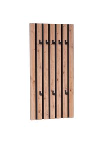 Xora Wandgarderobe , Schwarz, Eiche Artisan , Holzwerkstoff , 45x90x4 cm , Garderobe, Garderobenpaneele, Wandgarderobe