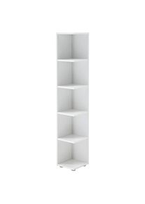 Mid.you Eckregal , Weiß , Holzwerkstoff , 4 Fächer , 24x142x26 cm , Wohnzimmer, Regale, Eckregale