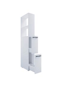 Mid.you Hochschrank , Weiß , Metall , 1 Fächer , 2 Schubladen , 25x183x50 cm , stehend , Badezimmer, Badmöbel, Hochschränke