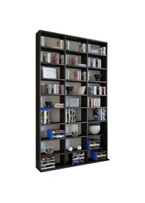 Mid.you Regal , Schwarz , Holzwerkstoff , 24 Fächer , 102x183x18 (23) cm , Wohnzimmer, Regale, Bücherregale
