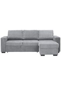 CARRYHOME Ecksofa , Grau , Textil , Uni , Ottomane rechts, seitenverkehrt montierbar, L-Form , 244x157 cm , Liegefunktion, seitenverkehrt erhältlich,