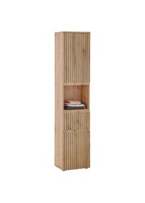 Mid.you Hochschrank , Eiche Artisan , Holzwerkstoff , 2 Fächer , 1 Schubladen , 40x181x31 cm , stehend , Badezimmer, Badmöbel, Hochschränke