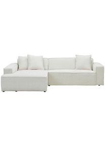 CARRYHOME Ecksofa , Creme , Textil , Ottomane links, L-Form , 280x188 cm , Stoffauswahl, seitenverkehrt erhältlich, Rücken echt , Wohnzimmer, Sofas &