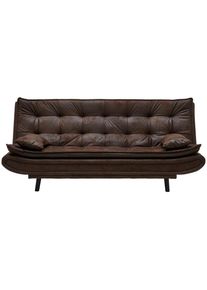 Ti`me Ti'me Schlafsofa , Dunkelbraun , Textil , Buche , massiv , Füllung: Schaumstoffflocken , 194x100x90 cm , Schlafen auf Sitzhöhe, Rückenfutter ,