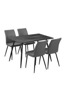 Mid.you Tischgruppe , Grau, Schwarz , Metall, Textil , konisch , Esszimmer, Bänke, Tisch- & Eckbankgruppen