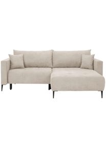 CARRYHOME Ecksofa , Beige , Textil , Füllung: Schaumstoff,Schaumstoff , L-Form, seitenverkehrt montierbar , 226x155 cm , Rücken echt, Schlafen auf