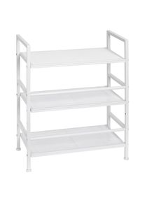 PBJ Schuhregal , Weiß , Metall , 3 Fächer , 59x70x30 cm , Wohnzimmer, Regale, Bücherregale
