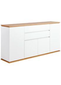 Xora Sideboard , Weiß, Eiche Artisan , Holzwerkstoff , 5 Fächer , 2 Schubladen , 184x93x42 cm , Typenauswahl, Beimöbel erhältlich, stehend ,