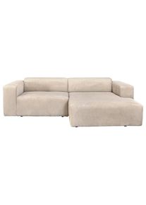 P & B Ecksofa , Creme , Textil , Ottomane rechts, L-Form , 298x175 cm , Made in EU, Oeko-Tex® Standard 100 , Rücken echt , Wohnzimmer, Sofas &