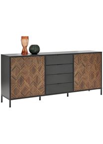 Hom´in Hom`in Sideboard , Schwarz, Goldfarben , Metall , 2 Fächer , 4 Schubladen , 187.8x84x42 cm , Typenauswahl, stehend , Kleinmöbel, Kommoden, Sideboards