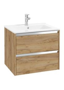Mid.you Waschtischkombi , Eichefarben , Metall , 2 Schubladen , 60 cm , hängend , Badezimmer, Waschbecken & Armaturen, Waschtische