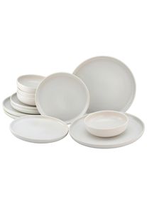 Creatable Tafelservice , Weiß , Keramik , 12-teilig , Uni , Geschirr, Geschirrsets, Tafelservice