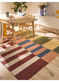 Tapis poil ras tissé à plat Judith Multicouleur 160x230 cm - Tapis poil court design moderne pour salon